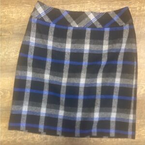 Talbots Black and Blue Checkered Mini Skirt